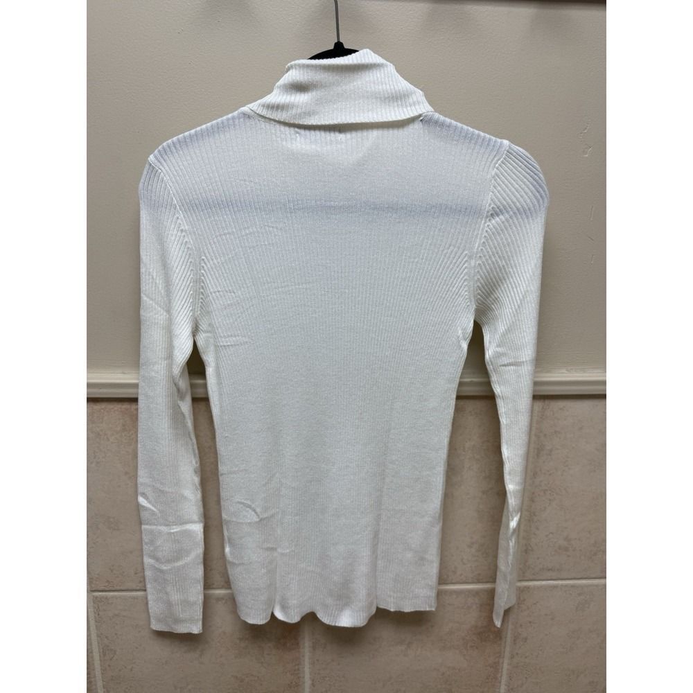 Fashion Nova Women's Ivory/White Ribbed Turtleneck Sweater Long Sleeve. Sz L.NWT - Picture 4 of 12